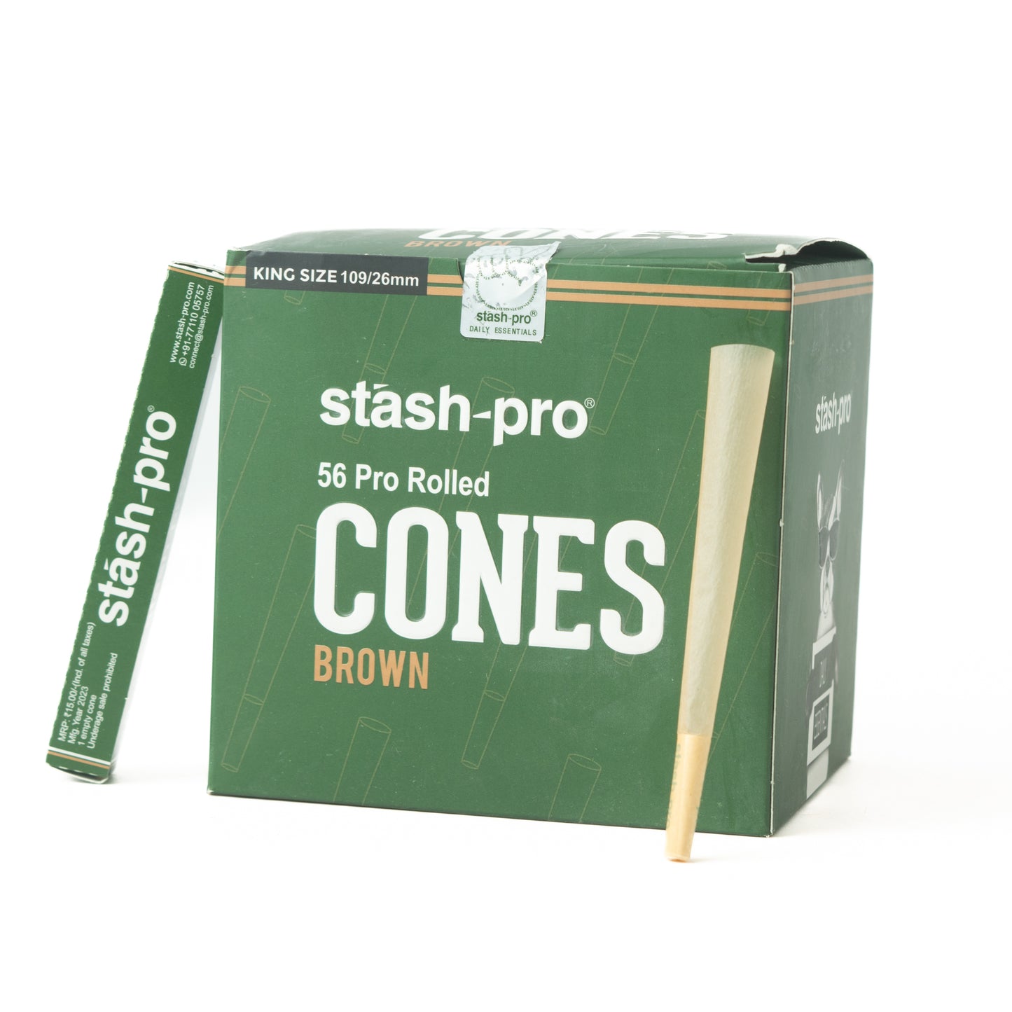 Stash Pro Pre Rolled Cones (Brown) - Perfect Roll (Pack of 5 Cones)