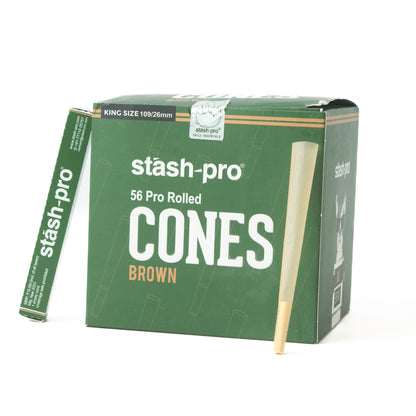 Stash Pro Pre Rolled Cones (Brown) - Perfect Roll (Full Box)