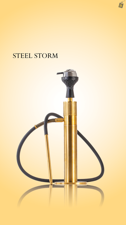 Steel Storm Hookah - Gold