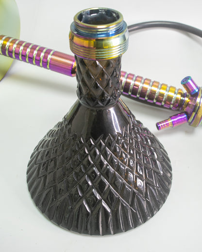 Sultan Hookah with 2 Bags - Black Base / Rainbow Stem