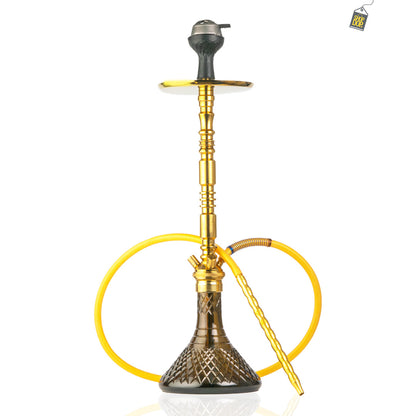 Sultan Hookah with 2 Bags - Black Base / Gold Stem