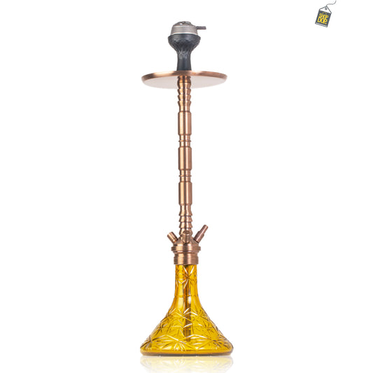 Sultan Evans Hookah with 2 Bags - Amber Base / Bronze Stem