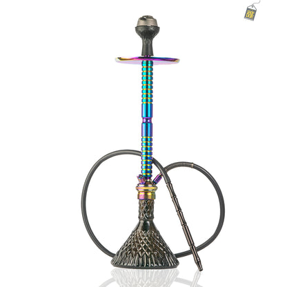 Sultan Hookah with 2 Bags - Black Base / Rainbow Stem