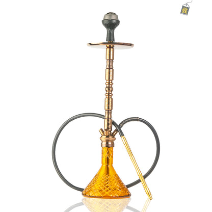 Sultan Hookah with 2 Bags - Amber Base / Bronze Stem