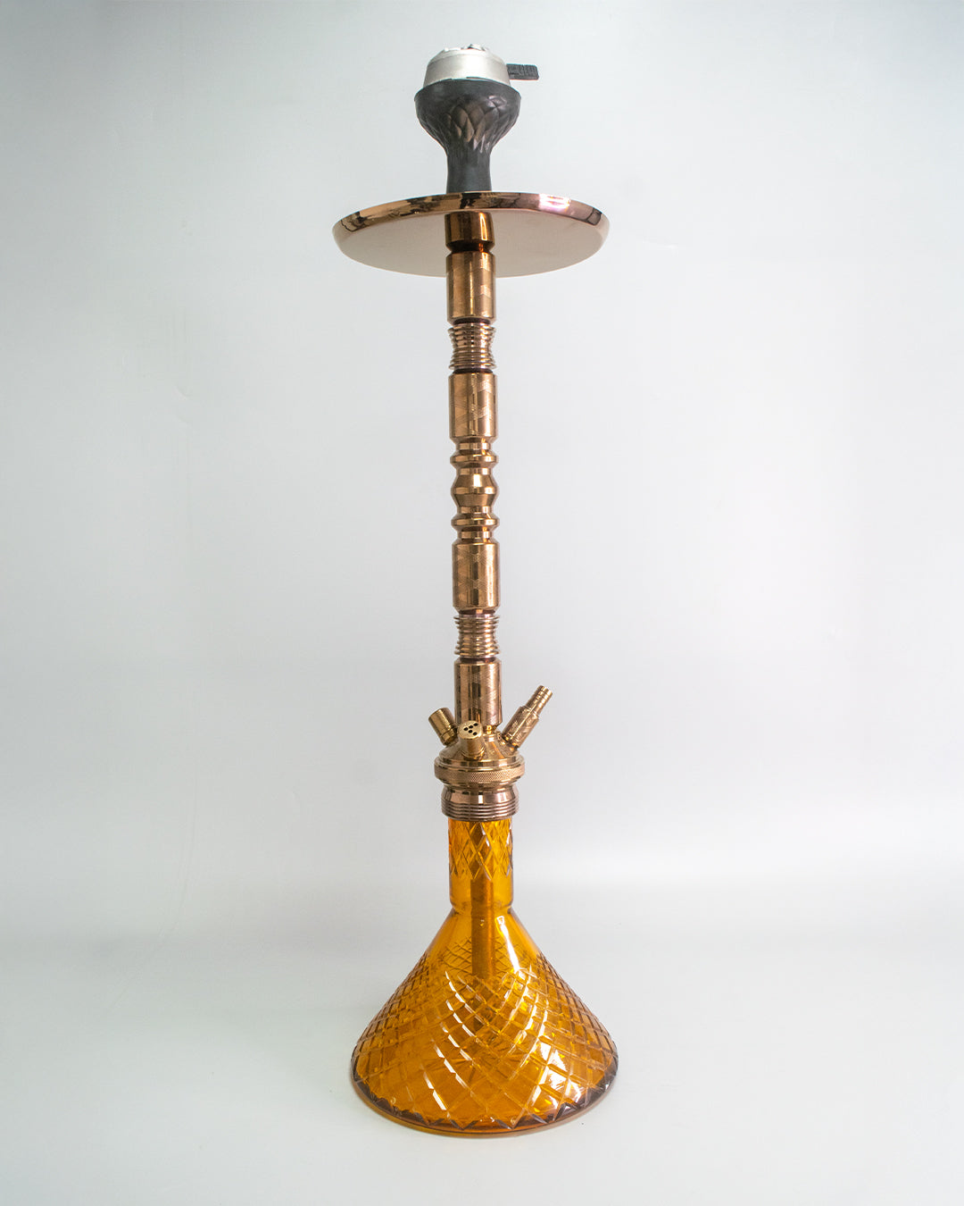 Sultan Hookah with 2 Bags - Amber Base / Bronze Stem