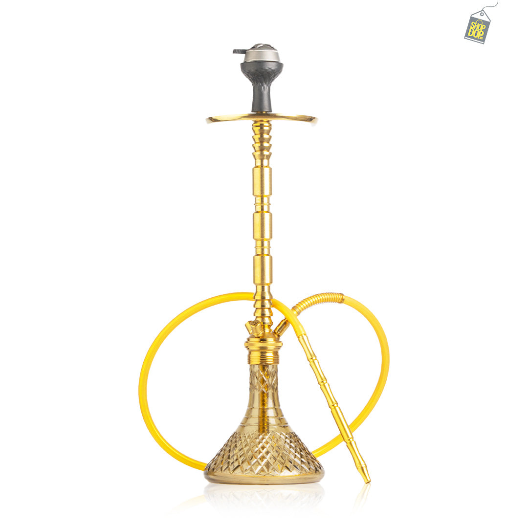 Sultan Evans Hookah with 2 Bags - Grey Base / Gold Stem