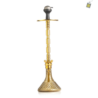 Sultan Evans Hookah with 2 Bags - Grey Base / Gold Stem