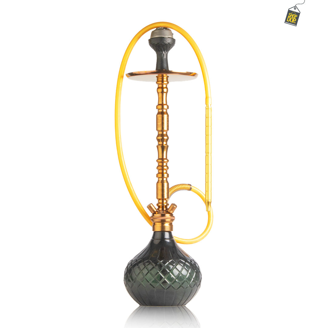 Sultan Igor Hookah with 2 Bags - Black Round Base / Bronze Stem