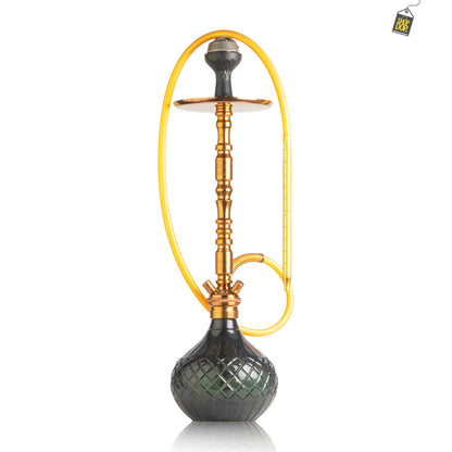 Sultan Igor Hookah with 2 Bags - Black Round Base / Bronze Stem