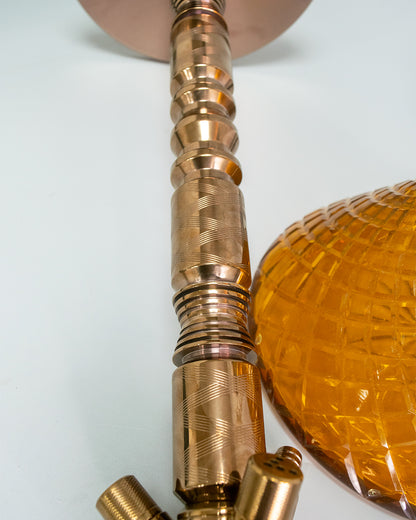 Sultan Hookah with 2 Bags - Amber Base / Bronze Stem