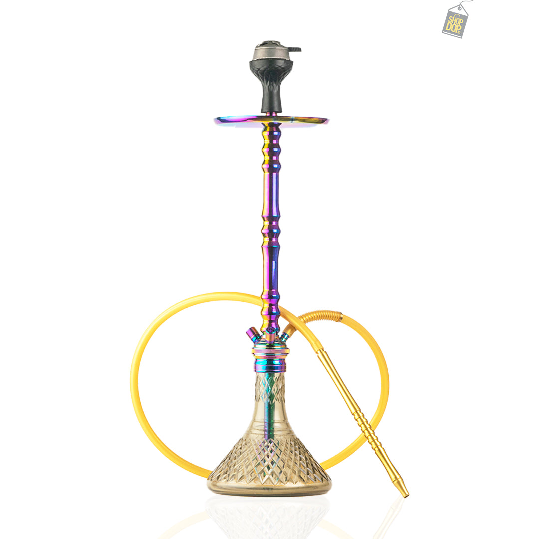 Sultan Hookah with Bags - Grey Base / Rainbow Stem