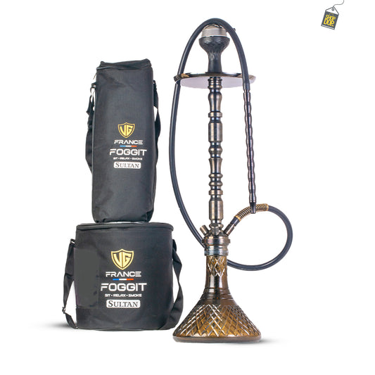 Sultan Igor Hookah with 2 Bags - Black Base / Black Stem