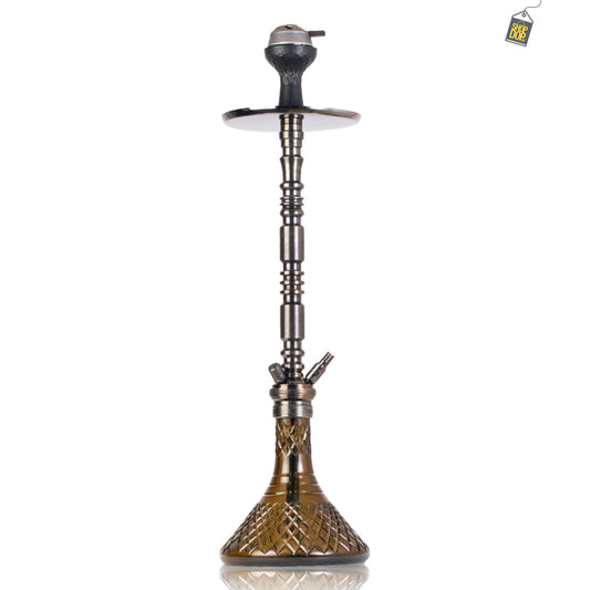 Sultan Orchan Hookah with 2 Bags - Black Base / Black Stem