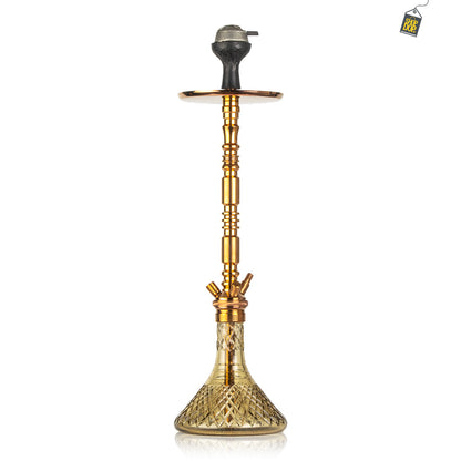 Sultan Orchan Hookah with 2 Bags - Grey Base / Bronze Stem