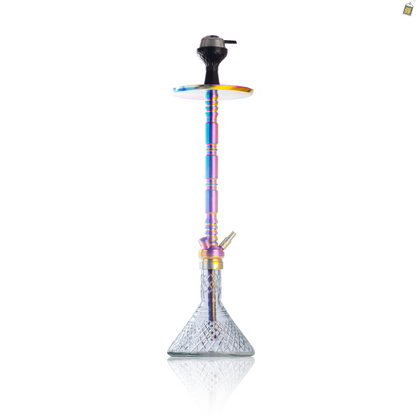 Sultan Evans Hookah with 2 Bags - Rainbow Stem / Transparent Base