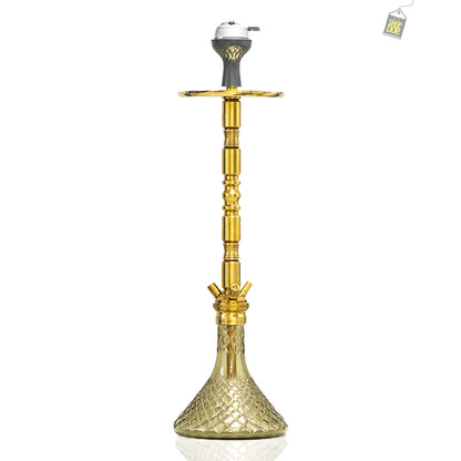 Sultan Hookah with 2 Bags - Gold Stem/Gold Base