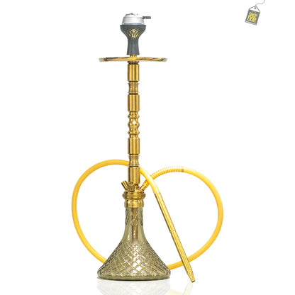 Sultan Hookah with 2 Bags - Gold Stem/Gold Base