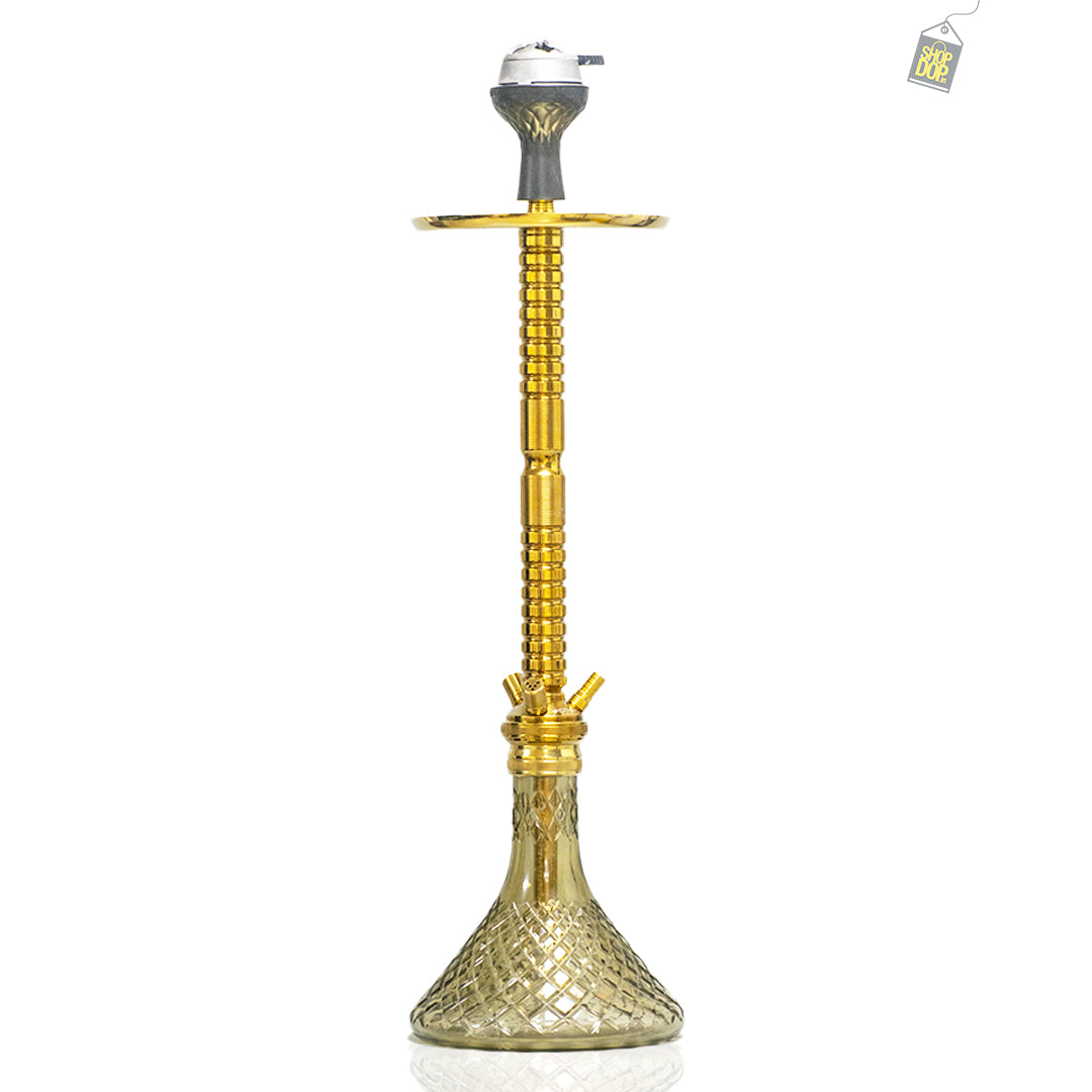 Sultan Hookah with 2 Bags - Gold Stem/Gold Base