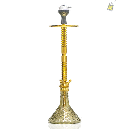 Sultan Hookah with 2 Bags - Gold Stem/Gold Base