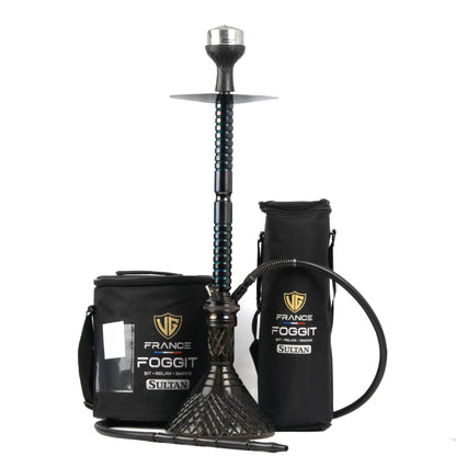 Sultan Hookah with Bags - Black Base / Black Stem