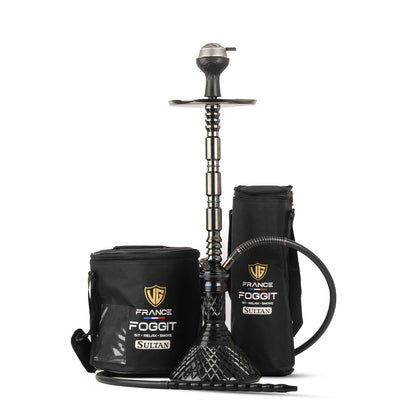 Sultan Hookah with Bags - Black Base / Black Stem