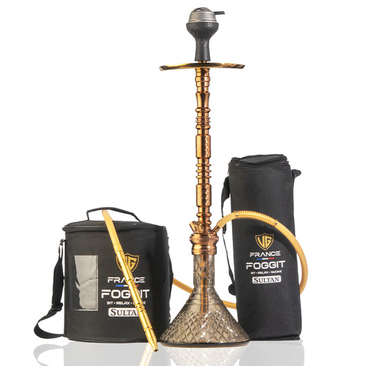 Sultan Hookah with Bags - Grey Base / Bronze Stem