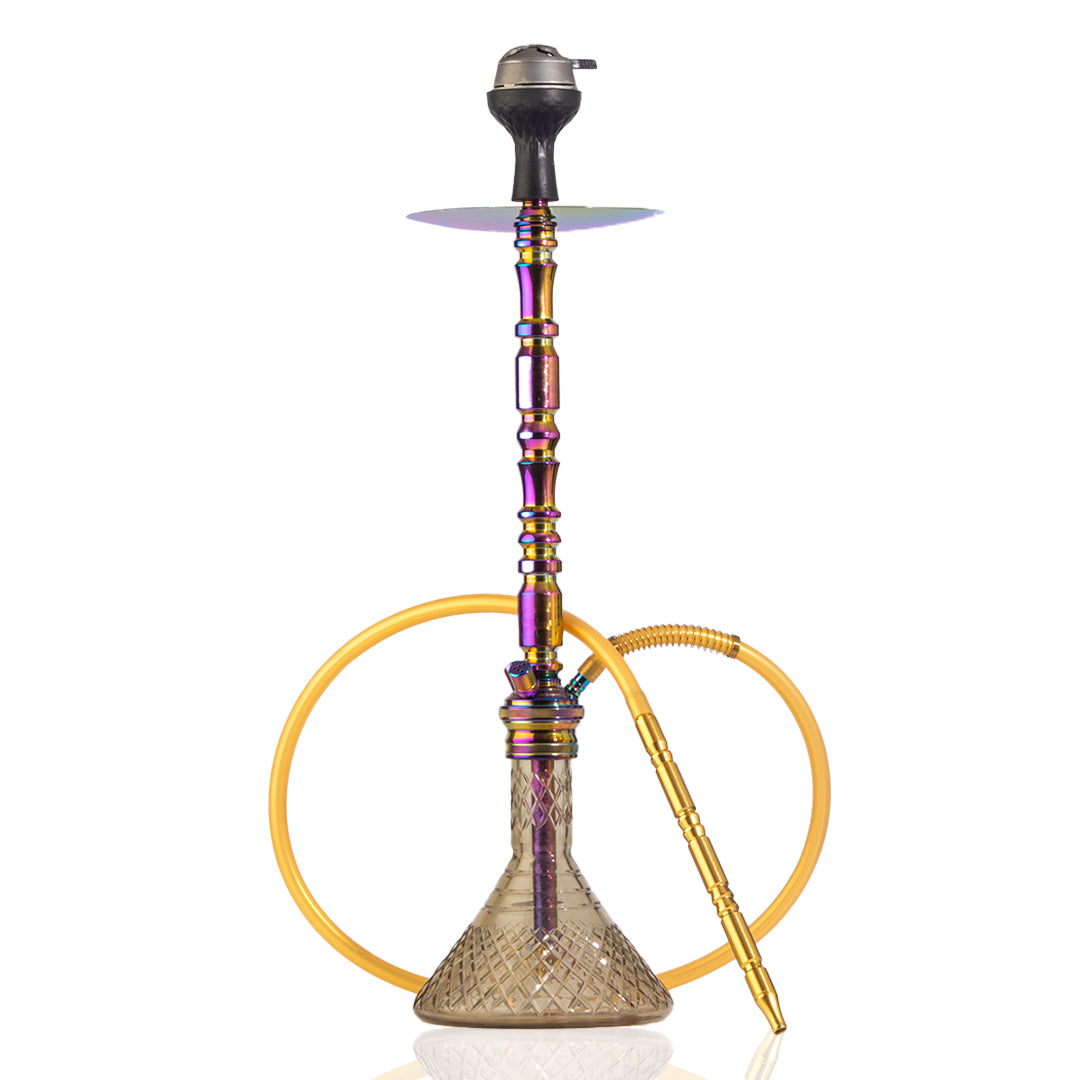 Sultan Hookah with Bags - Grey Base / Rainbow Stem