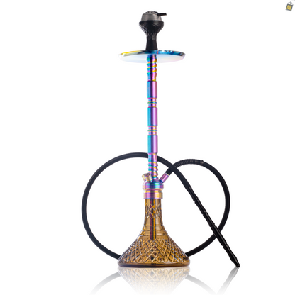 Sultan Evans Hookah with 2 Bags - Rainbow Stem / Brown Base