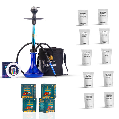 Super 17 Combo - Piller X Hookah + Bag + Ring Light + 10 Al Burj Flavors + 1 kg Coal