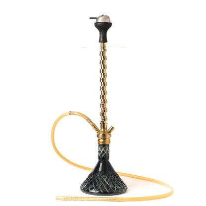 Sultan Terminator Hookah GB1-Black | Black Base | Gold Stem