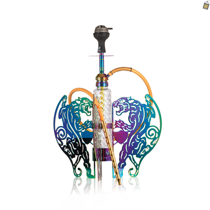 VG France Tiger Throne Hookah with 3 Bags (LED & Remote) - Rainbow