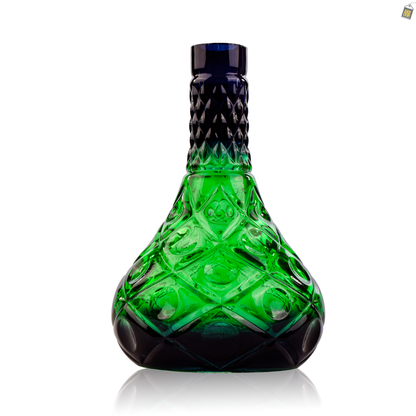 Tomb Cut Glass Hookah Replacement Base - Green (Lock)