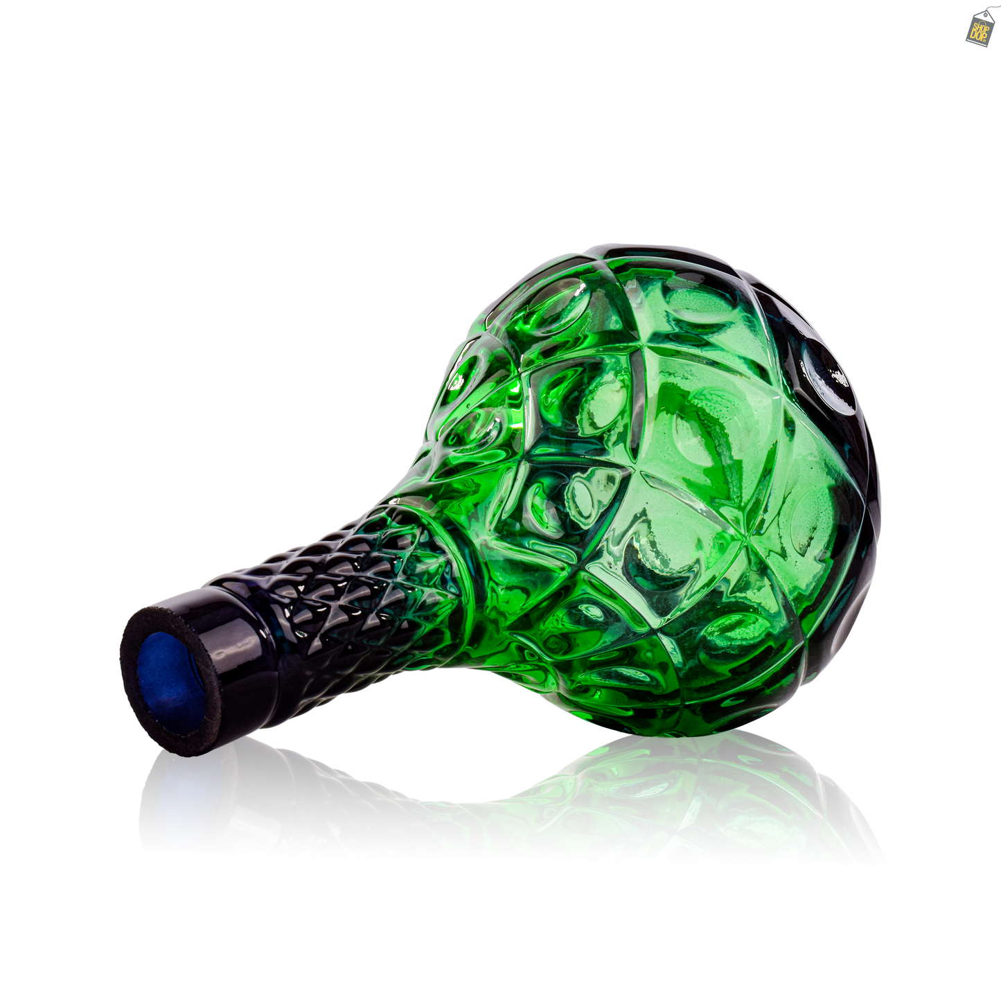 Tomb Cut Glass Hookah Replacement Base - Green (Lock)