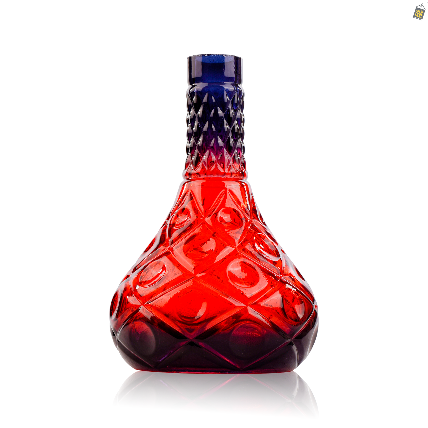 Tomb Cut Glass Hookah Replacement Base - Red (Lock)