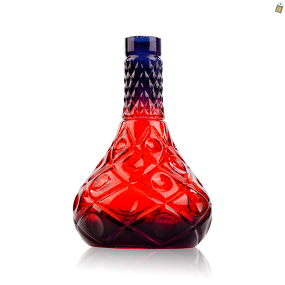 Tomb Cut Glass Hookah Replacement Base - Red (Lock)