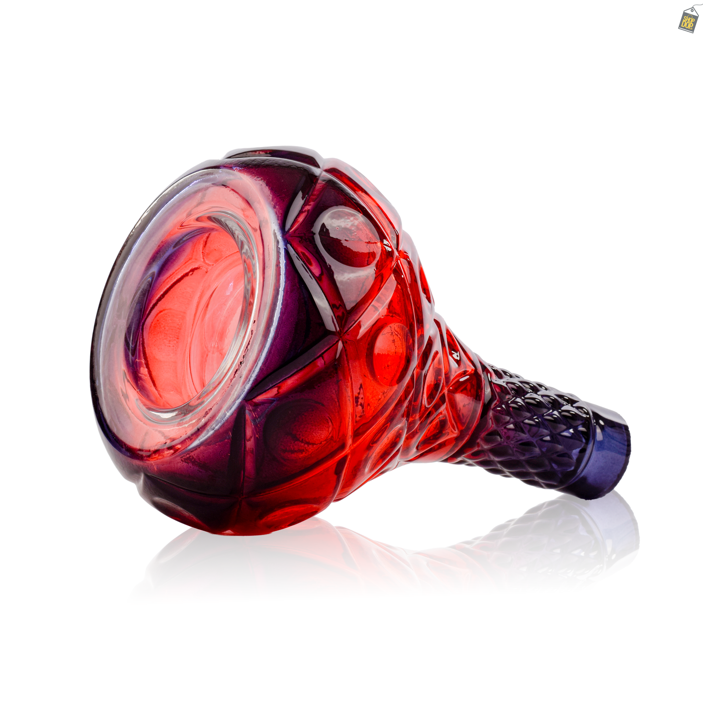 Tomb Cut Glass Hookah Replacement Base - Red (Lock)