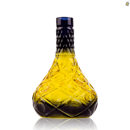 Tomb Cut Glass Hookah Replacement Base - Yellow (Lock)