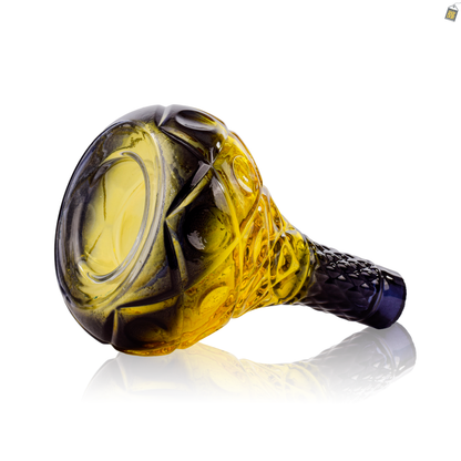 Tomb Cut Glass Hookah Replacement Base - Yellow (Lock)