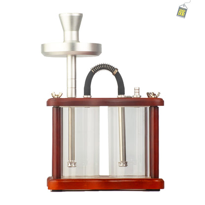 Twin Vault Wooden Hookah - Double Acrylic Base