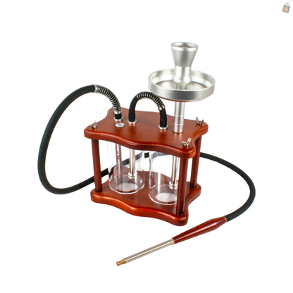 Twin Vault Wooden Hookah - Double Acrylic Base