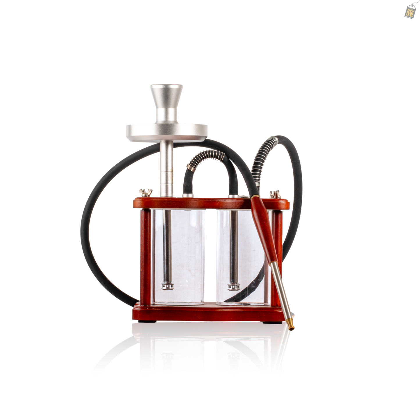 Twin Vault Wooden Hookah - Double Acrylic Base