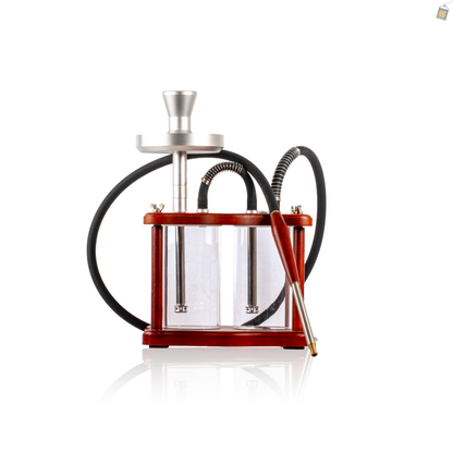 Twin Vault Wooden Hookah - Double Acrylic Base