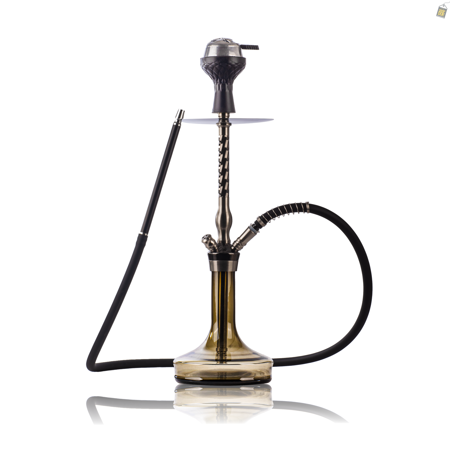 Twister Dual Pipe Hookah - Black