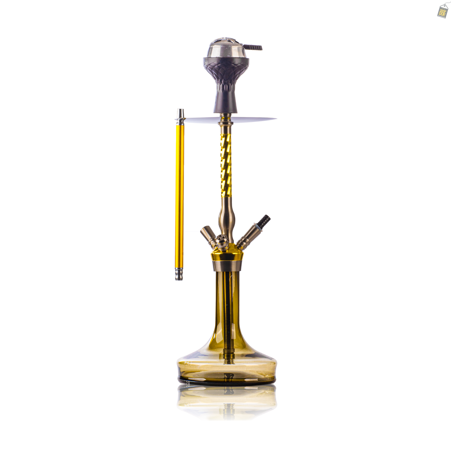 Twister Dual Pipe Hookah - Gold