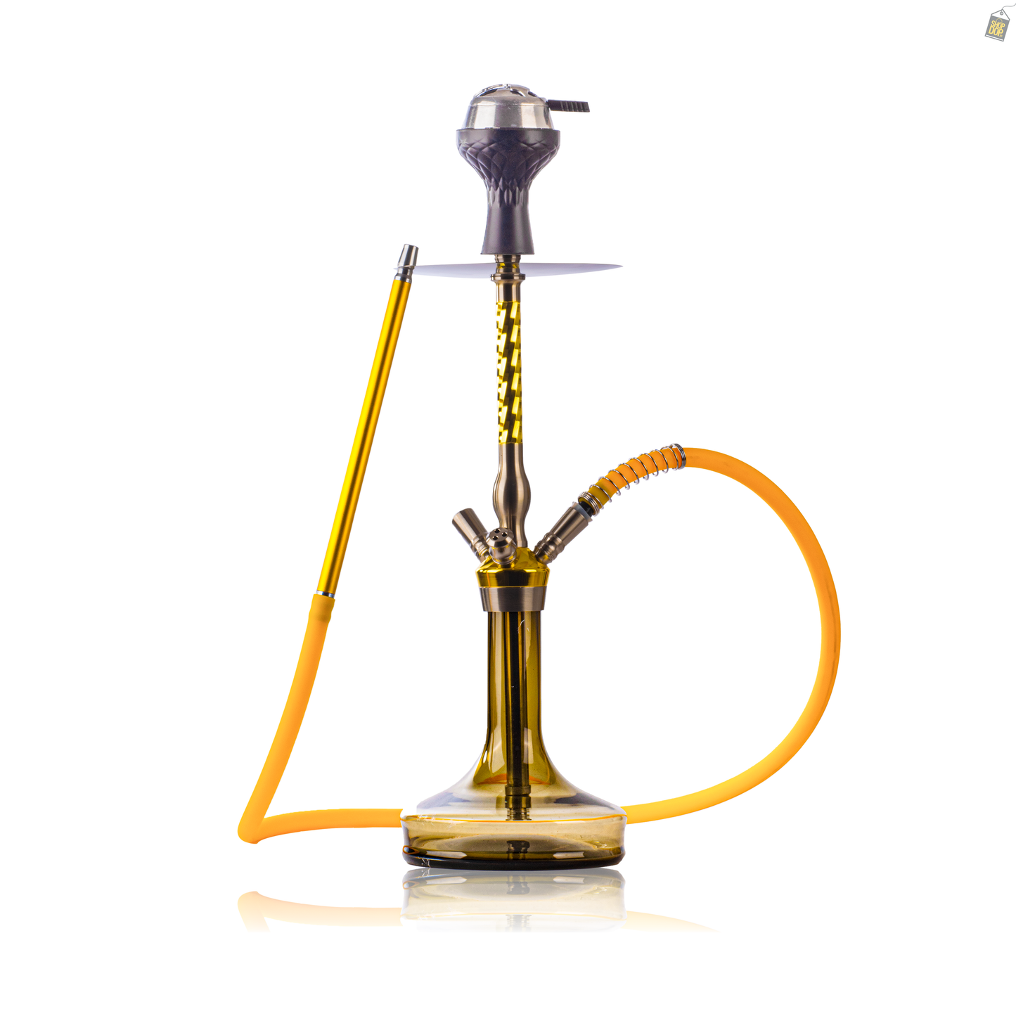Twister Dual Pipe Hookah - Gold