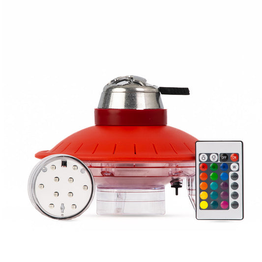 UFO Hookah with LED Light & Remote - Red