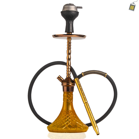 Fighter Ladder Hookah - Bronze Stem / Amber Base