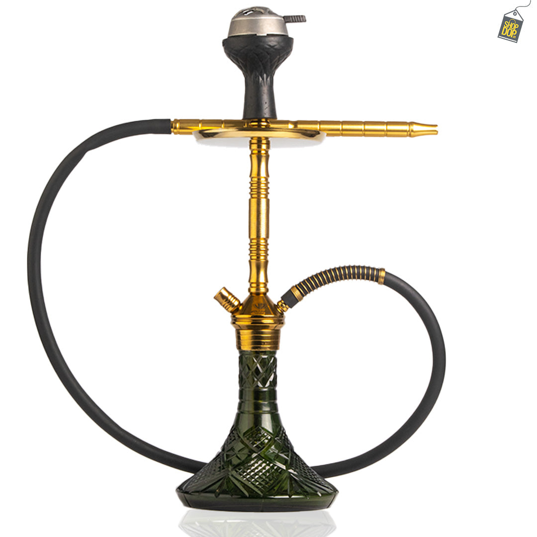 Fighter Hookah L3 - Gold Stem / Green Base