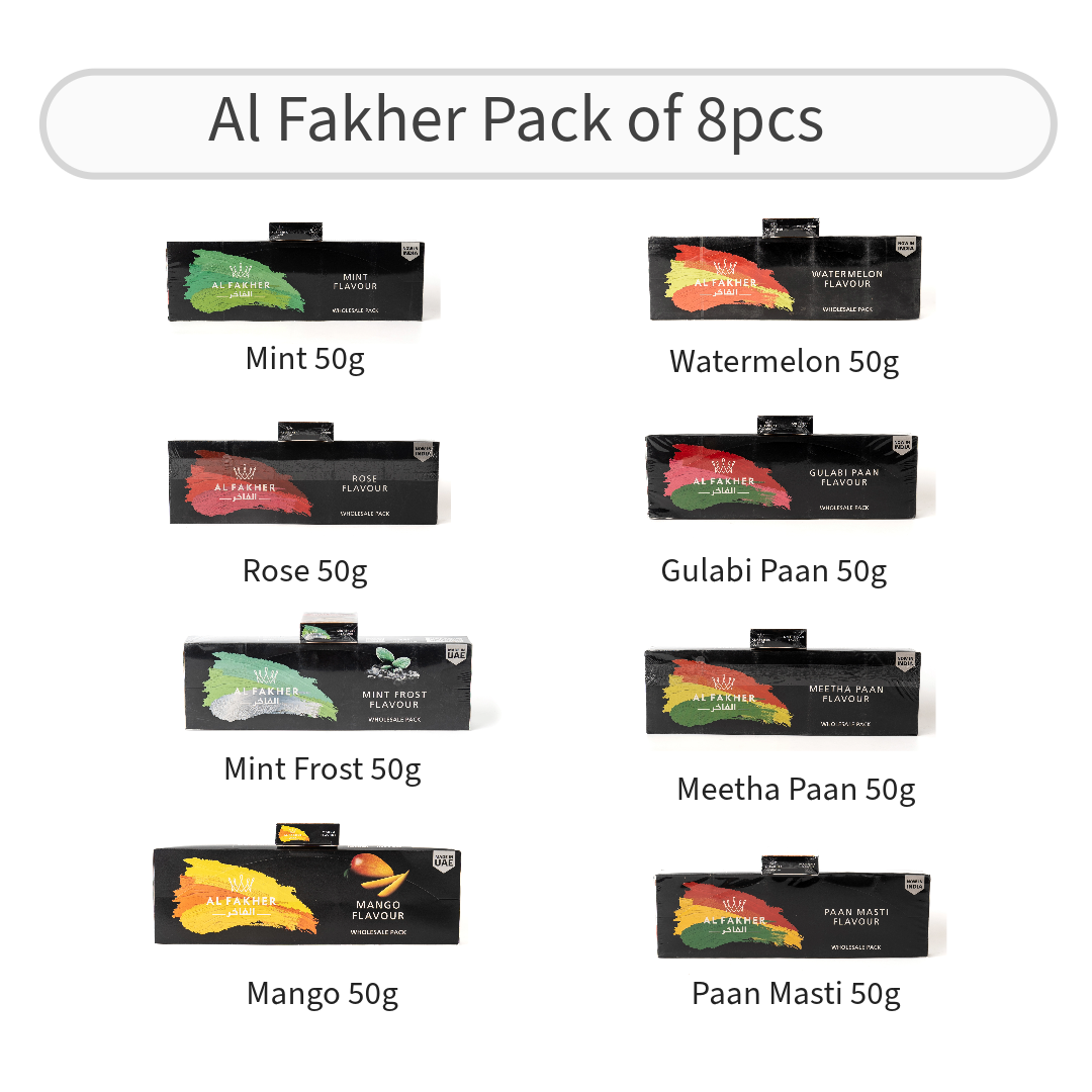 Al Fakher Pack of 8pcs Flavors @Rs 950/- Only