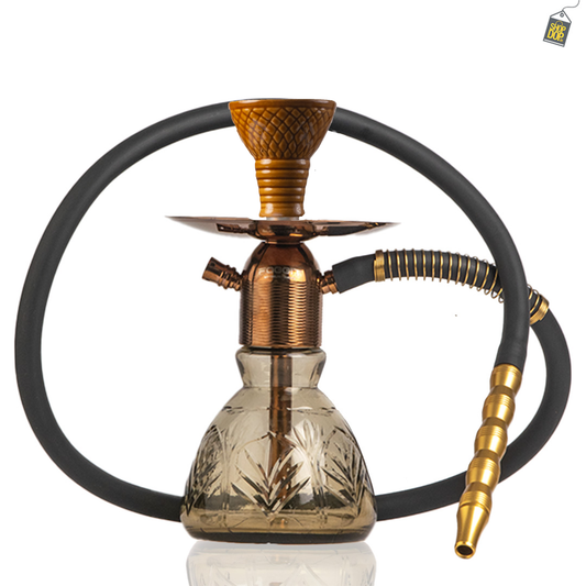 Noddy Hookah - Bronze Stem / Grey Round Base